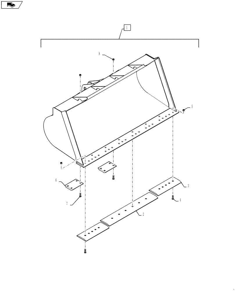 Схема запчастей Case 621F - (82.100.01[03]) - 3.0 CU YARD BUCKET AND ATTACHMENT (82) - FRONT LOADER & BUCKET