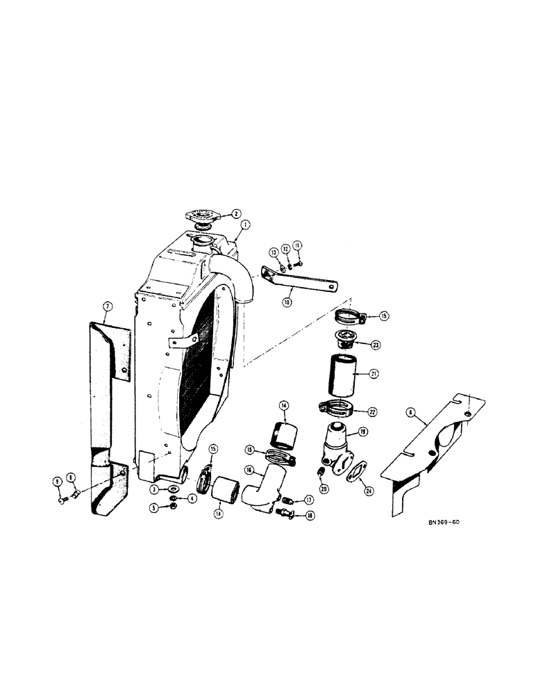 Схема запчастей Case 320B - (026[A]) - RADIATOR AND CONNECTIONS - GAS 