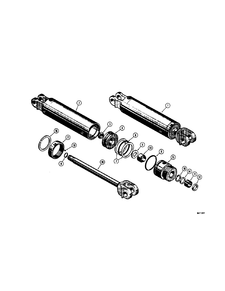 Схема запчастей Case 310G - (226) - D38726 DOZER ANGLING CYLINDER (07) - HYDRAULIC SYSTEM