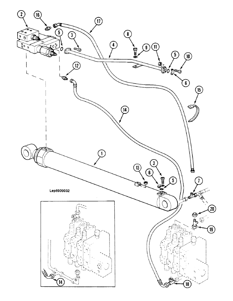 Схема запчастей Case 688C - (8G-042) - DIPPERSTICK CYLINDER WITH SAFETY DEVICE (ADJUSTABLE BOOM) (07) - HYDRAULIC SYSTEM