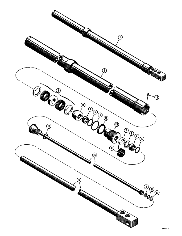 Схема запчастей Case 750 - (242) - D32986 POWER ANGLING CYLINDER (07) - HYDRAULIC SYSTEM