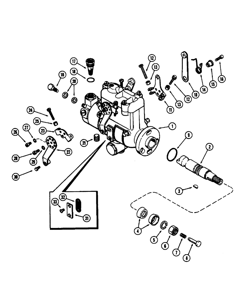 Схема запчастей Case 580B - (047A) - FUEL INJECTION PUMP, (188) DIESEL ENGINE, USED PRIOR TO ENG. SN 2726393 (03) - FUEL SYSTEM