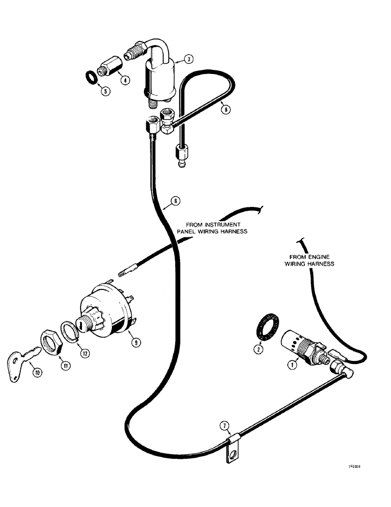 Схема запчастей Case 380CK - (012) - COLD START SYSTEM (02) - ENGINE