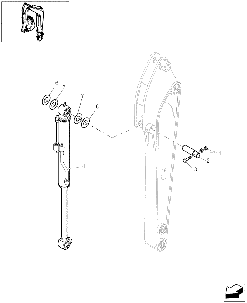 Схема запчастей Case CX16B - (2.030[07]) - CYLINDER BUCKET (84) - BOOMS, DIPPERS & BUCKETS