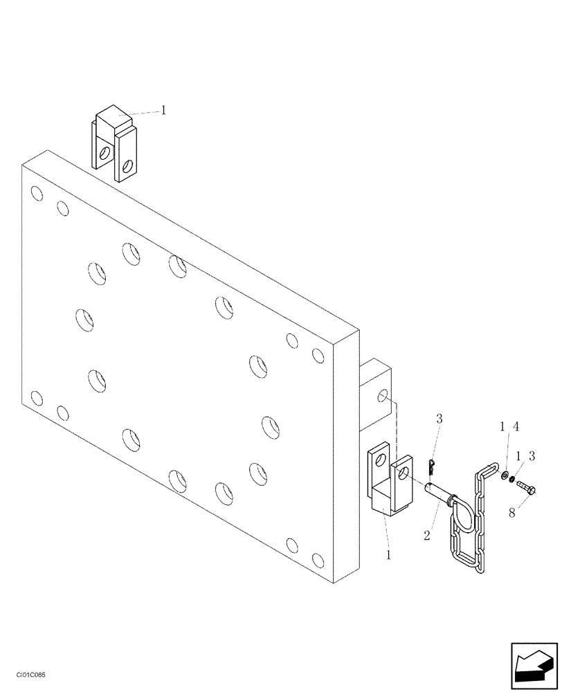 Схема запчастей Case SV216 - (12-004-00[01]) - CHASSIS - LOCKING - LINKAGE JOINT (GROUP 68) (ND103133) (09) - CHASSIS/ATTACHMENTS