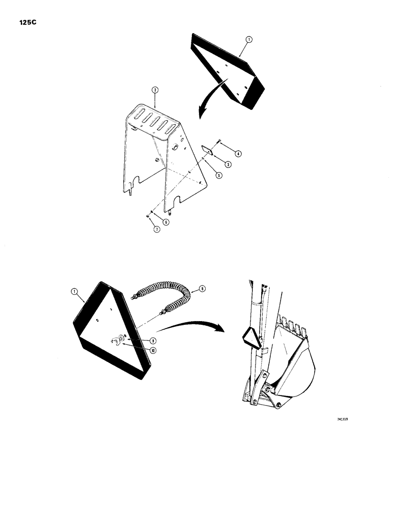 Схема запчастей Case 26S - (125C) - SLOW MOVING VEHICLE EMBLEM, MODELS WITH SPRING MOUNTING ON DUAL LEVER MODELS ONLY 