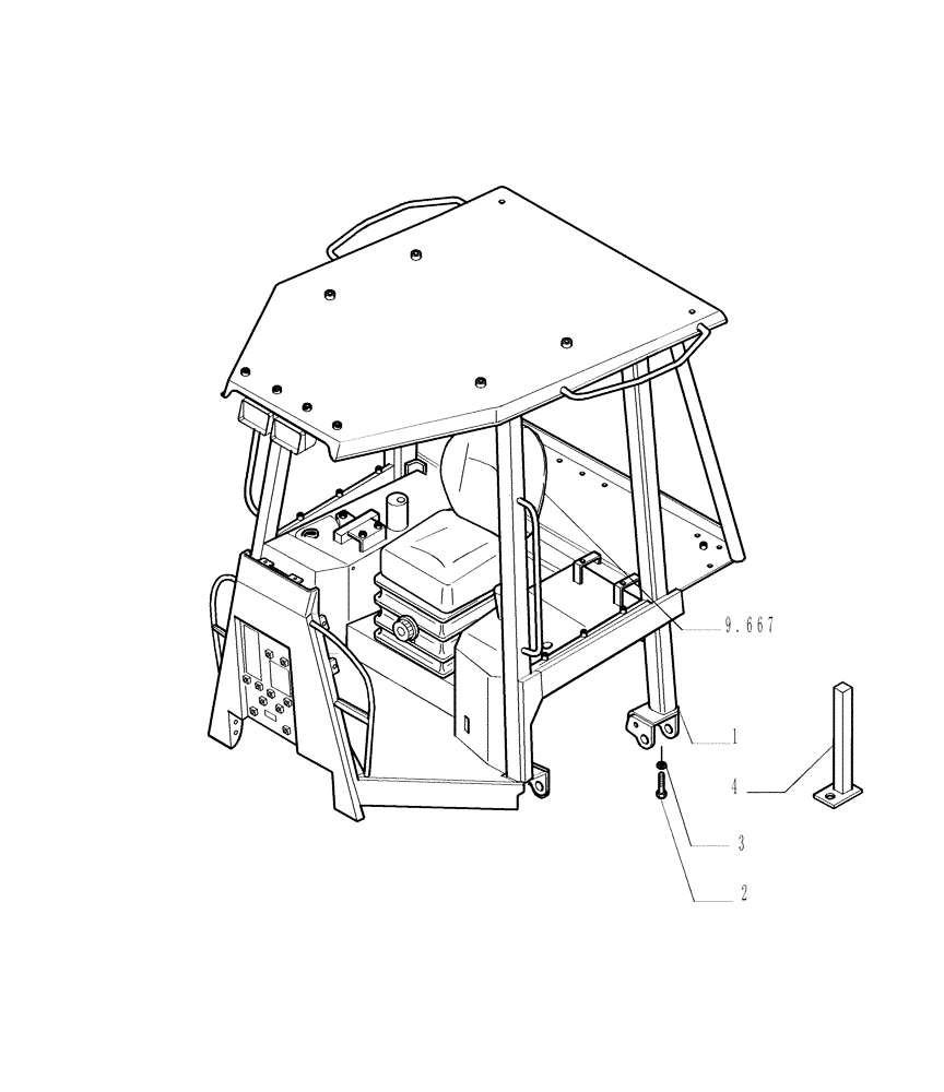 Схема запчастей Case 1850K - (9.651[01]) - ROPS CANOPY - STRUCTURE - OPTIONAL CODE 784111231 (19) - OPTIONS