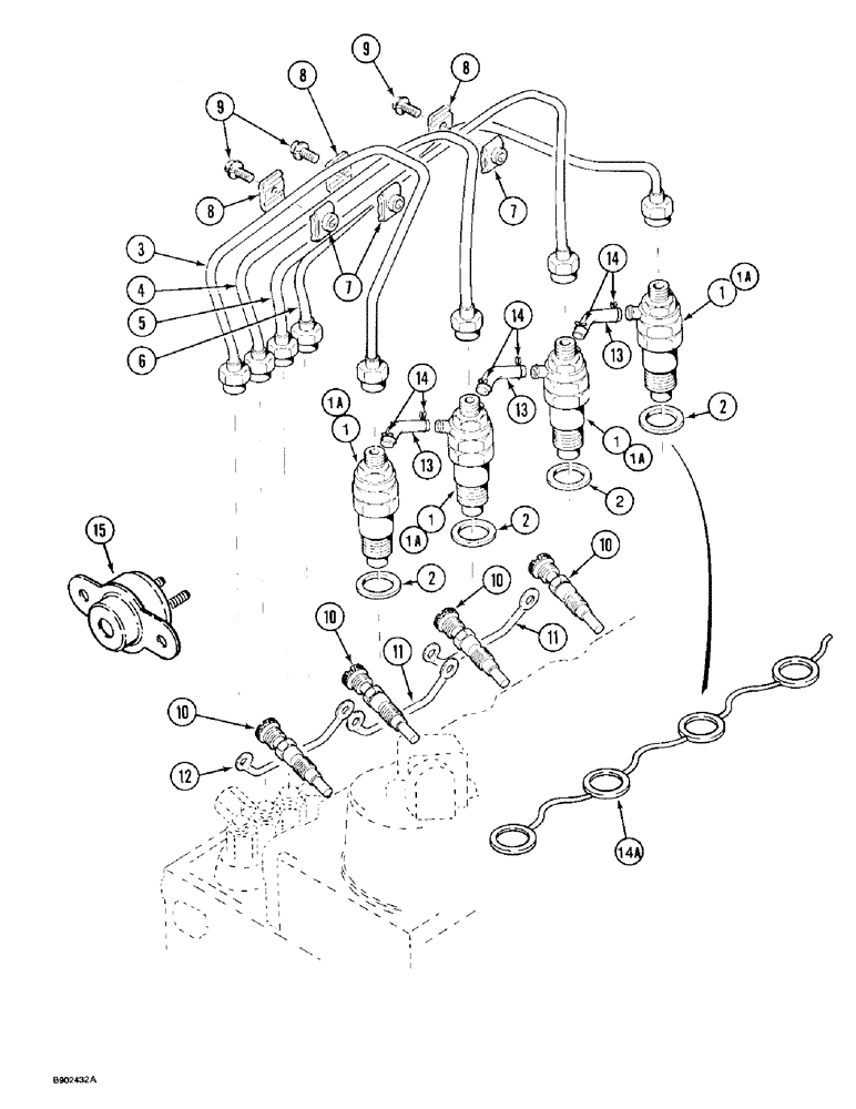 Схема запчастей Case 1825 - (3-08) - FUEL INJECTION SYSTEM, DIESEL MODELS (03) - FUEL SYSTEM