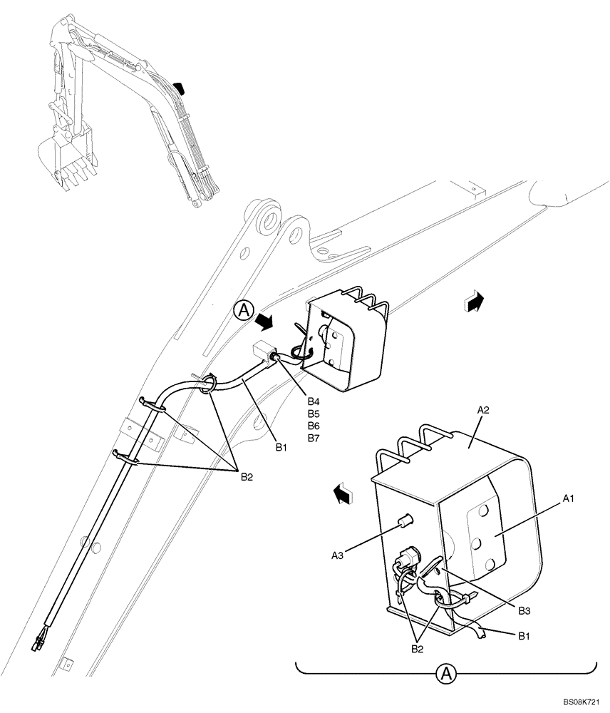 Схема запчастей Case CX27B BTW - (03-006) - LIGHT INSTAL (BOOM) (PW80E00012F1, PM15E00004F1) (55) - ELECTRICAL SYSTEMS