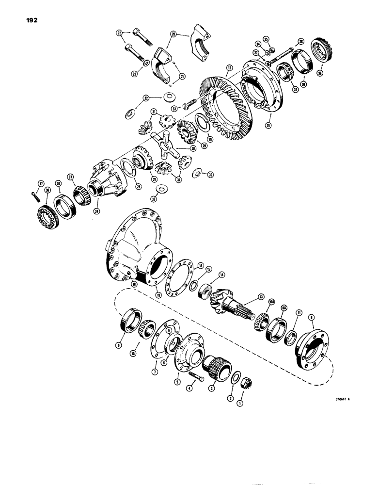 Схема запчастей Case 680E - (192) - L72035 REAR AXLE, DIFFERENTIAL, FIND ROCKWELL NUMBER ON AXLE- THEN USE CORRECT PARTS LIST (27) - REAR AXLE SYSTEM