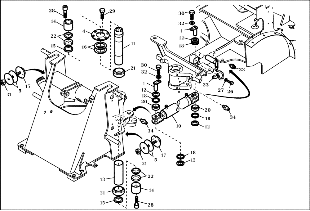 Схема запчастей Case 221D - (01.450[001]) - JOINT PARTS FRAME (S/N 581101-UP) (39) - FRAMES AND BALLASTING