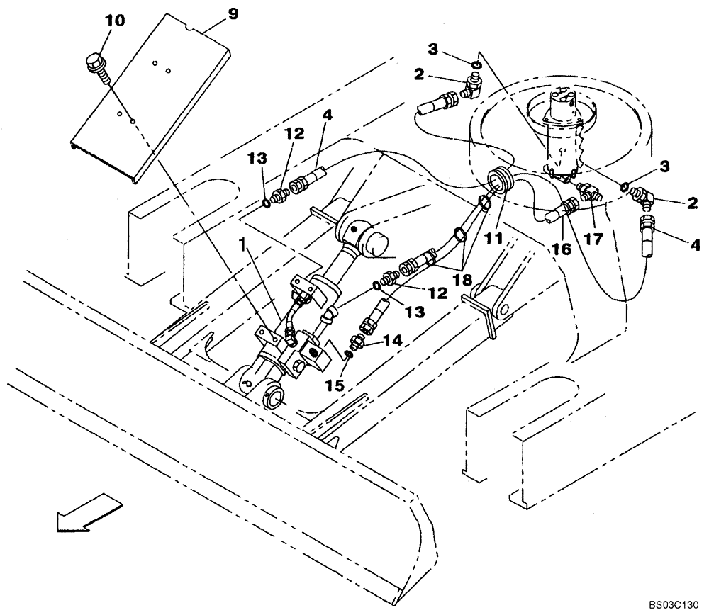 Схема запчастей Case CX75SR - (08-29) - HYDRAULICS - BLADE CYLINDER LINE, MODELS WITH LOAD HOLD (08) - HYDRAULICS