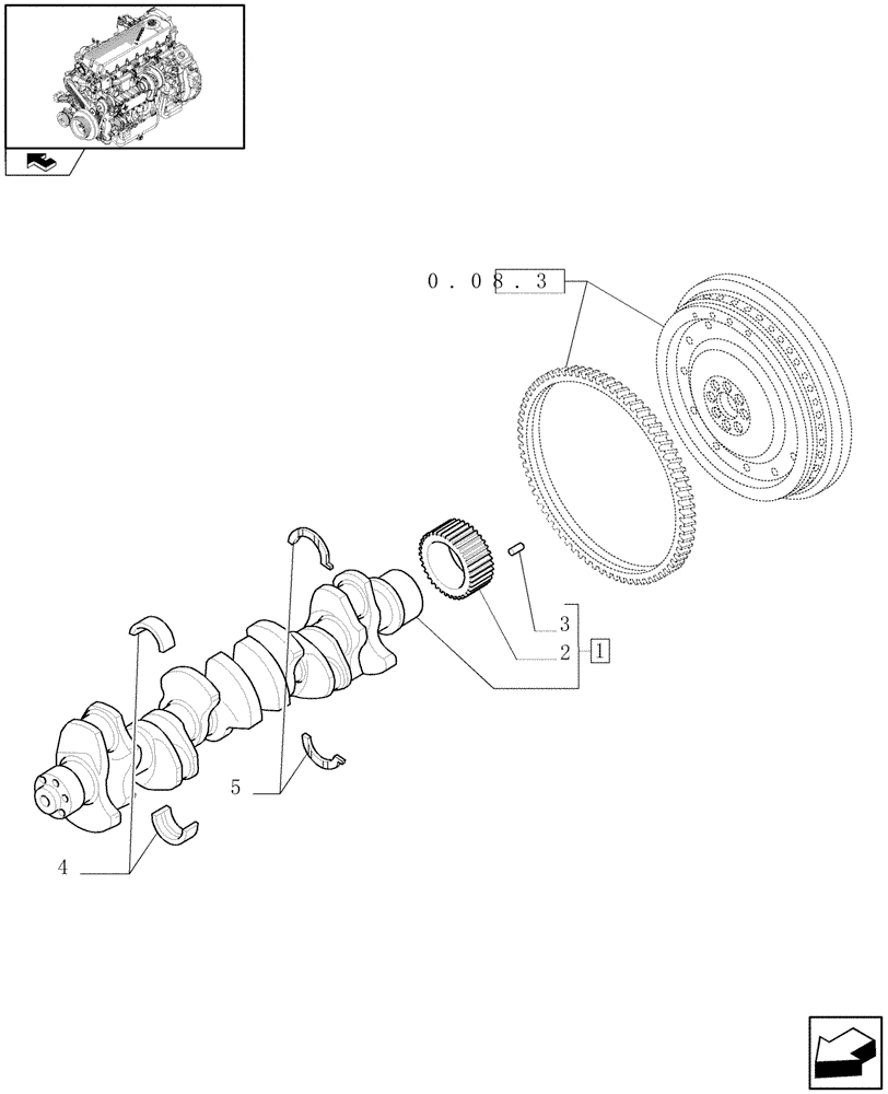 Схема запчастей Case F2CE9684H E010 - (0.08.0) - CRANKSHAFT & RELATED PARTS (504128792) 