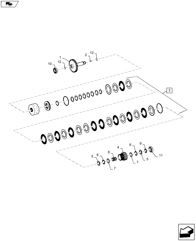 Схема запчастей Case 721F - (21.507.AF[06]) - TRANSMISSION, FIRST CLUTCH ASSEMBLY (21) - TRANSMISSION