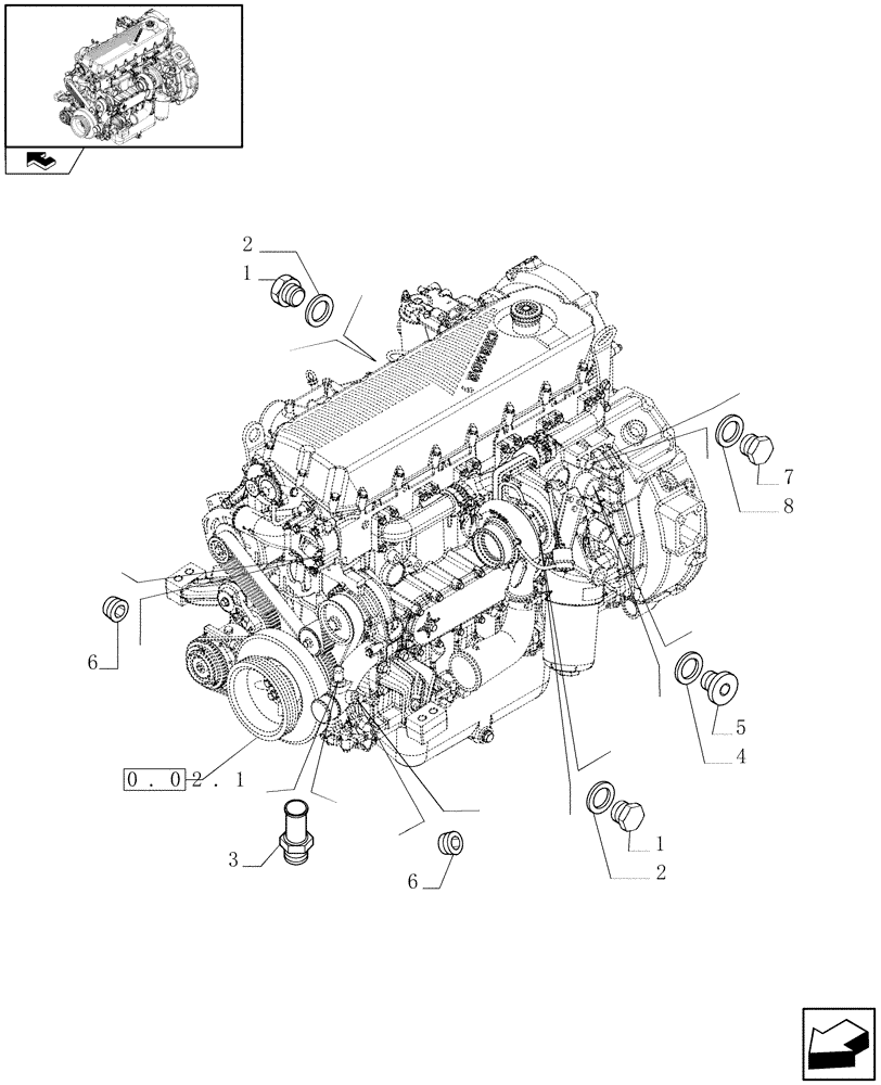 Схема запчастей Case F2CE9684P E007 - (0.32.4) - PIPING - ENGINE COOLING SYSTEM (504032236/38-504033566-504051325-504088291-504236580/81-504088292-504223088) 