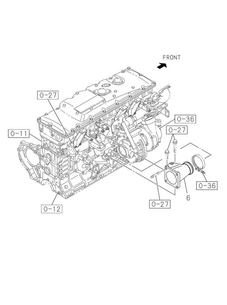 Схема запчастей Case CX470C - (02-155-01[01]) - EXHAUT SYSTEM - VALVE (01) - ENGINE