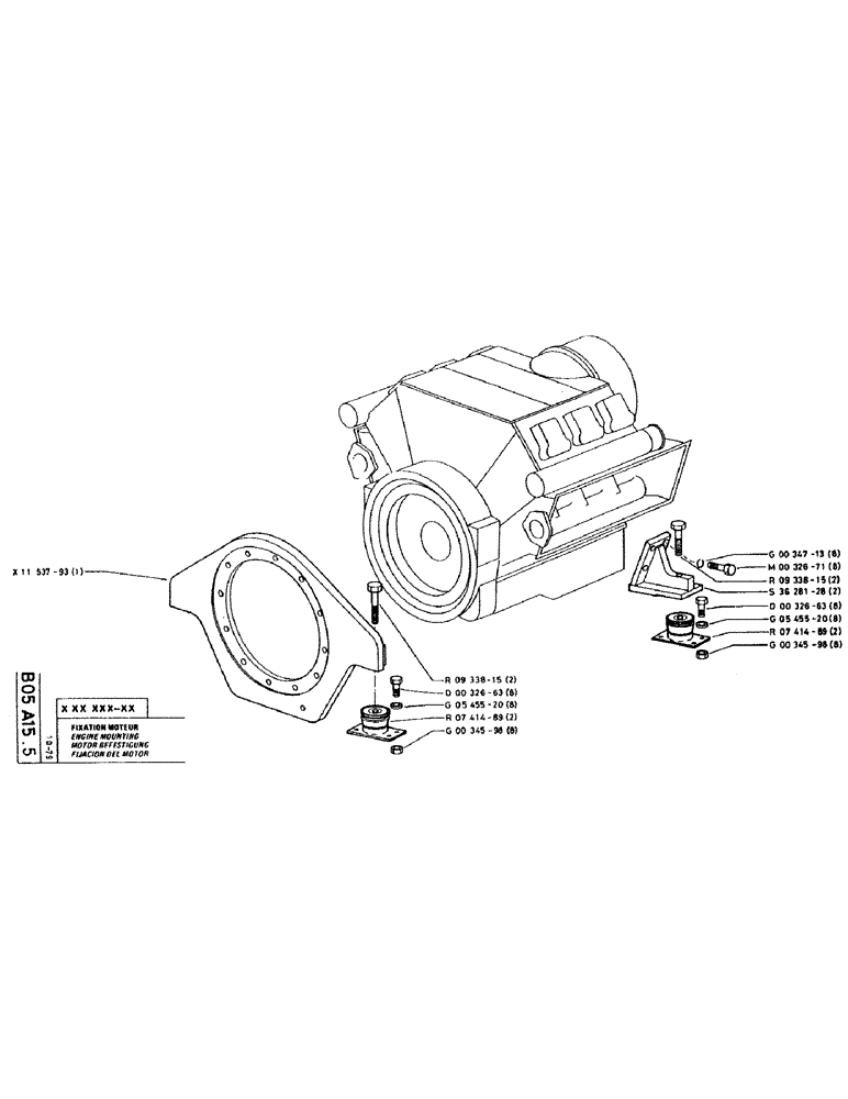 Схема запчастей Case RC200 - (014) - ENGINE MOUNTING 