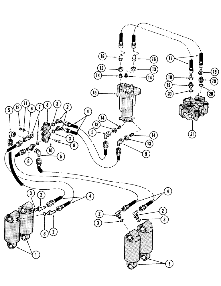 Схема запчастей Case 980 - (125A) - LEVELER HYDRAULICS, (USED WITH SERIAL NUMBER 6203243 AND AFTER) (07) - HYDRAULIC SYSTEM