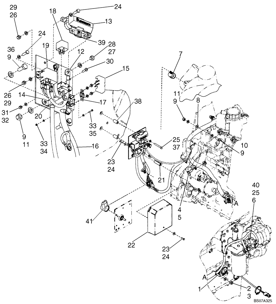 Схема запчастей Case 521D - (04-16A) - HARNESS - ENGINE - GRID HEATER (04) - ELECTRICAL SYSTEMS