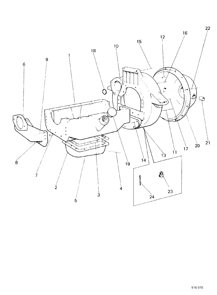 Схема запчастей Case 580F - (020) - SUMP FRAME AND FIXINGS (10) - ENGINE