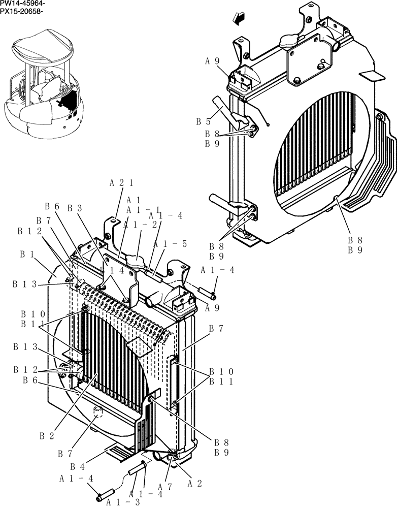 Схема запчастей Case CX31B - (034-01[1]) - RADIATOR ASSEMBLY (00) - GENERAL & PICTORIAL INDEX