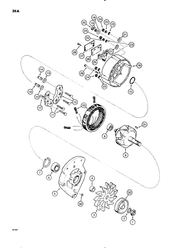 Схема запчастей Case SD100 - (039A) - H433180 ALTERNATOR (55) - ELECTRICAL SYSTEMS