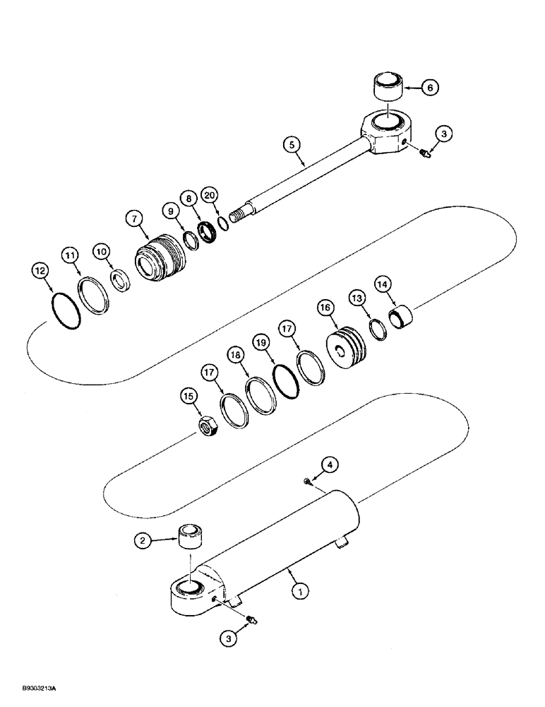 Схема запчастей Case 560 - (8-150) - PLOW BLADE STEERING CYLINDER ASSEMBLY - 111620A2, P85 PLOW (08) - HYDRAULICS