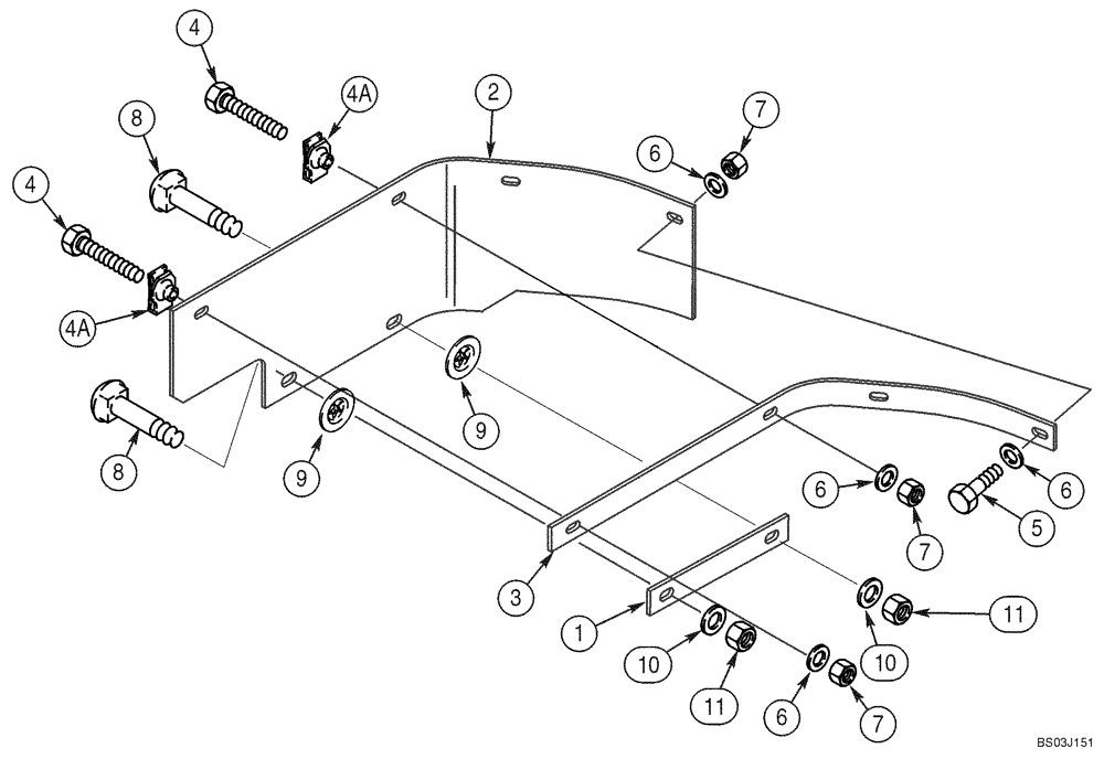 Схема запчастей Case 580M - (09-45) - GUARD, MUD (09) - CHASSIS/ATTACHMENTS