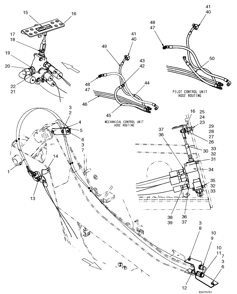 Схема запчастей Case 465 - (08-09) - HYDRAULICS - SECONDARY FRONT AUXILIARY (08) - HYDRAULICS