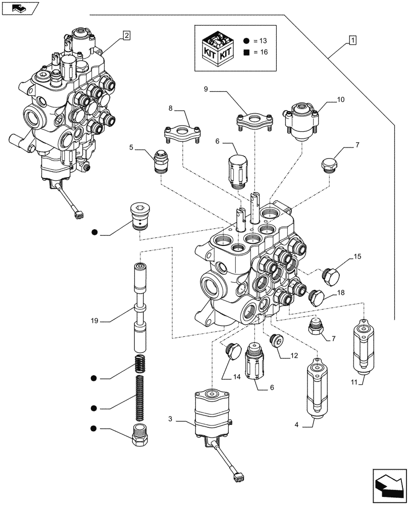 Схема запчастей Case 580SN - (88.035.24[02]) - DIA KIT, MECH CONTROLS, 3 SPOOLS, POWERSHIFT TRANSMISSION (88) - ACCESSORIES