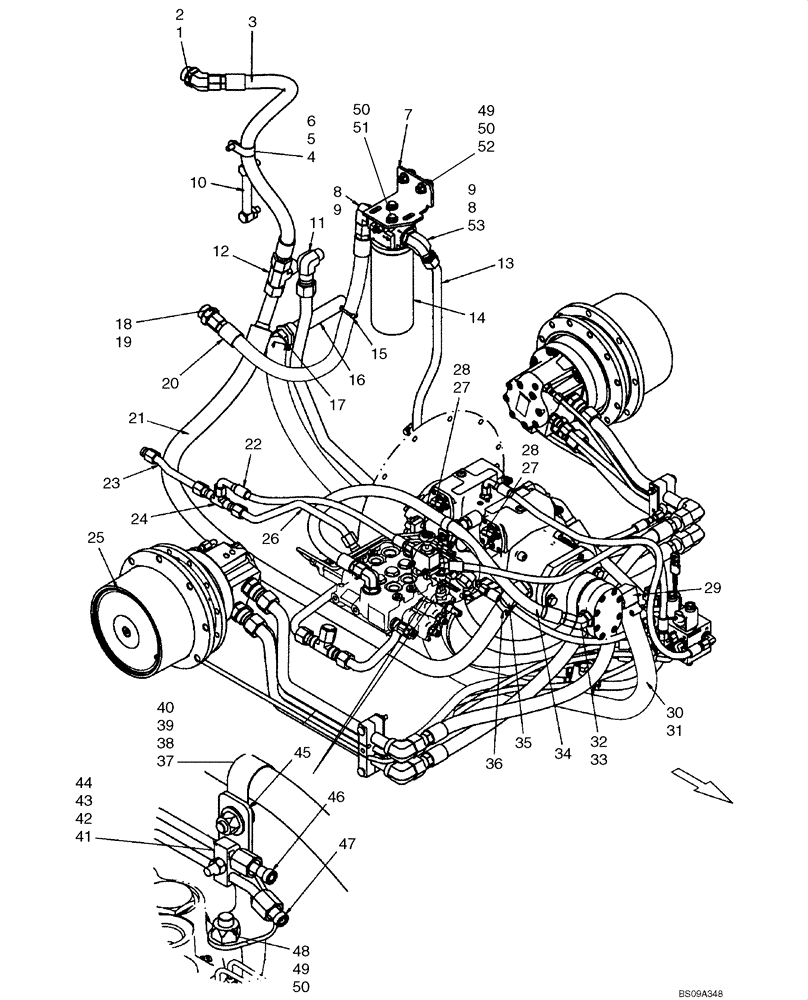 Схема запчастей Case 440CT - (06-12) - HYDROSTATICS - PUMP, SUPPLY AND RETURN (440CT) (06) - POWER TRAIN