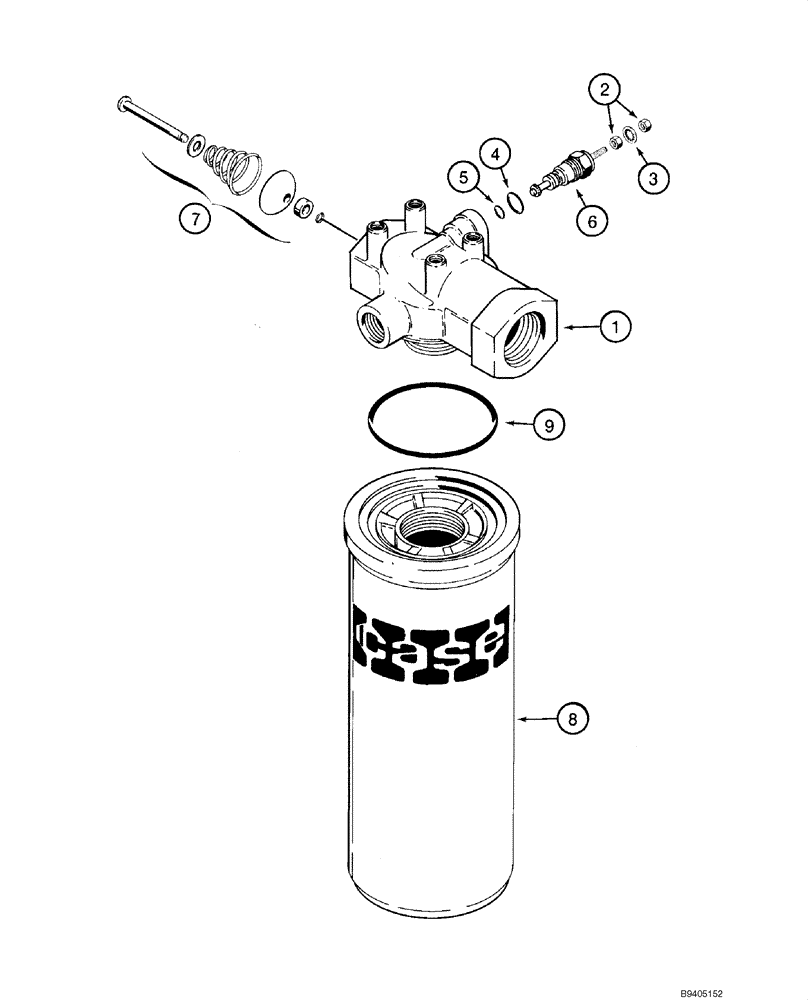 Схема запчастей Case 590SM - (08-52) - FILTER ASSY, OIL (08) - HYDRAULICS