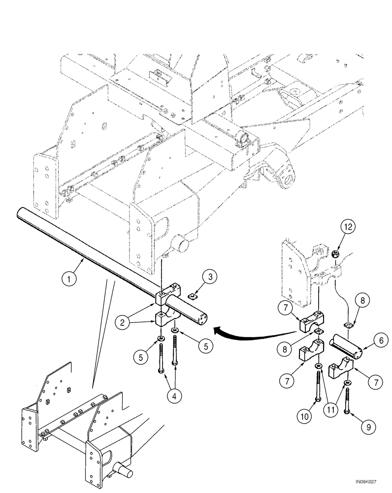 Схема запчастей Case 1150H_IND - (09-08) - SHAFT, PIVOT (09) - CHASSIS/ATTACHMENTS