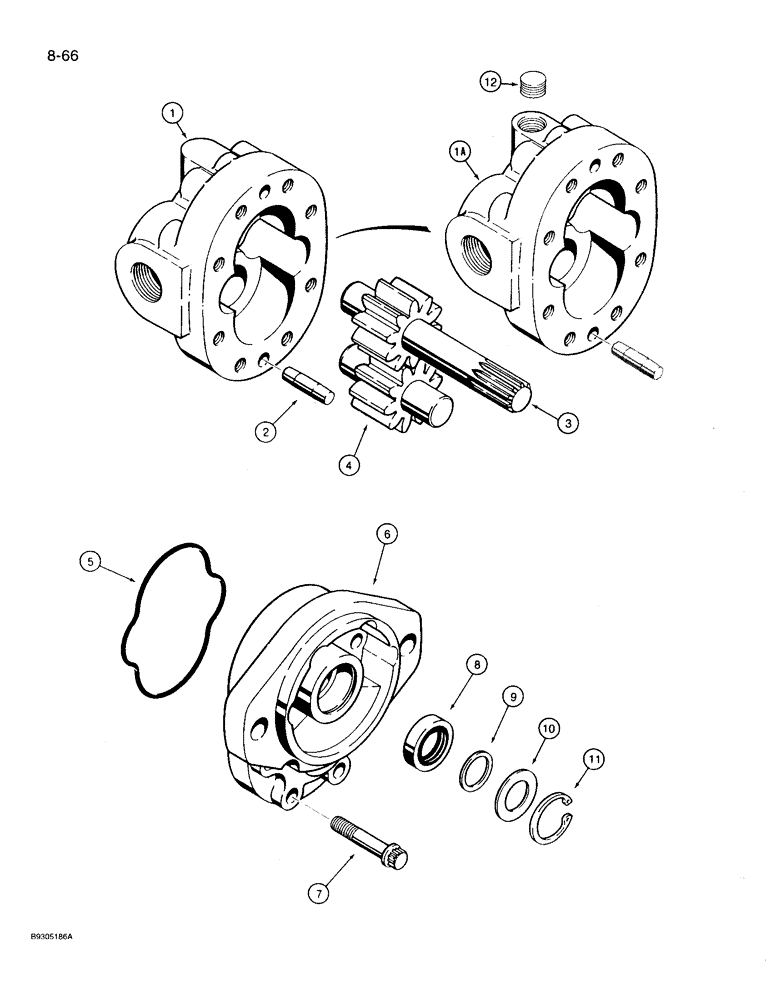 Схема запчастей Case 360 - (8-66) - PLOW MOTOR (08) - HYDRAULICS