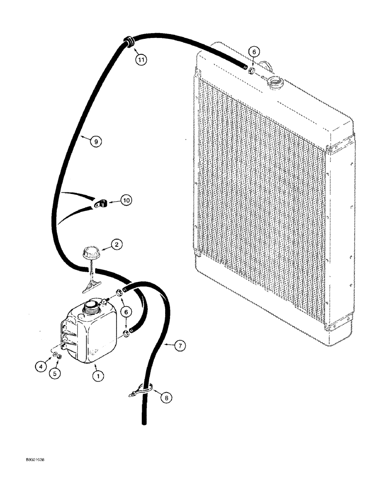 Схема запчастей Case 821B - (2-08) - COOLANT RECOVERY SYSTEM (02) - ENGINE