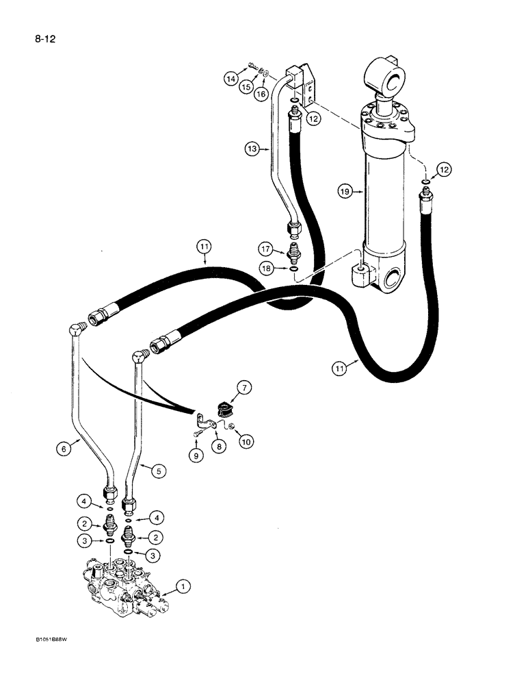 Схема запчастей Case 621 - (8-12) - HYDRAULIC CIRCUIT, LOADER BUCKET (08) - HYDRAULICS