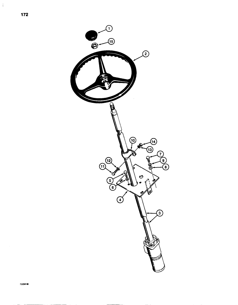 Схема запчастей Case W24C - (172) - STEERING CONTROL VALVE AND STEERING WHEEL (05) - STEERING