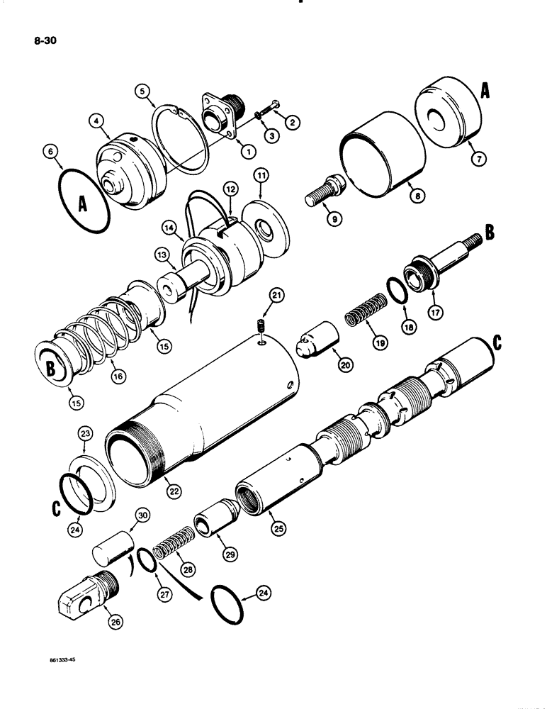 Схема запчастей Case W18B - (8-30) - D63369 BUCKET SPOOL (08) - HYDRAULICS