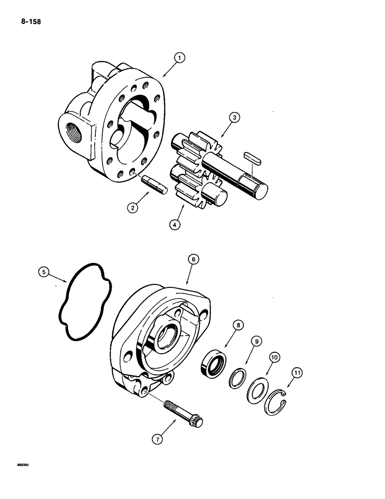 Схема запчастей Case CASE - (8-158) - PLOW MOTOR (08) - HYDRAULICS