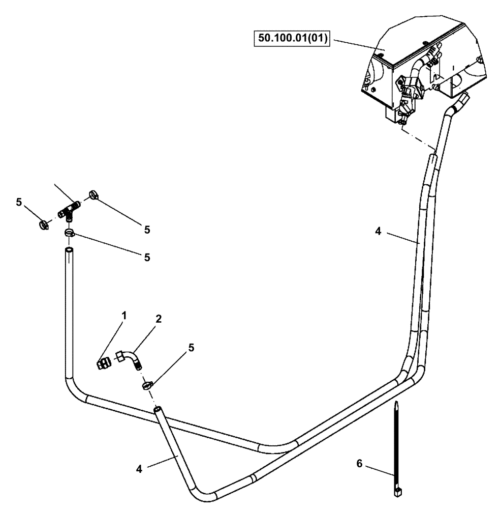 Схема запчастей Case PT240 - (50.100.01[02]) - HEATER HOSE (GROUP 604-ND145735) (50) - CAB CLIMATE CONTROL