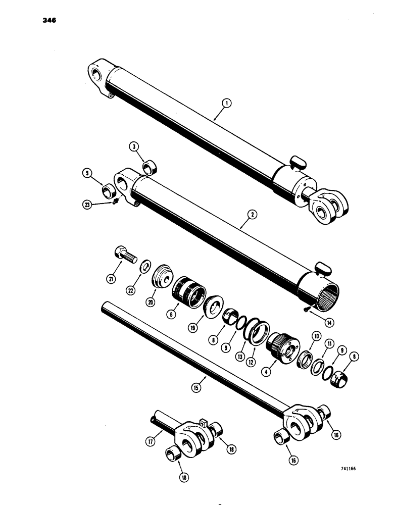 Схема запчастей Case 450 - (346) - D34741, D34742 AND D42738 LOADER LIFT CYLINDERS, GLAND HAS (07) - HYDRAULIC SYSTEM