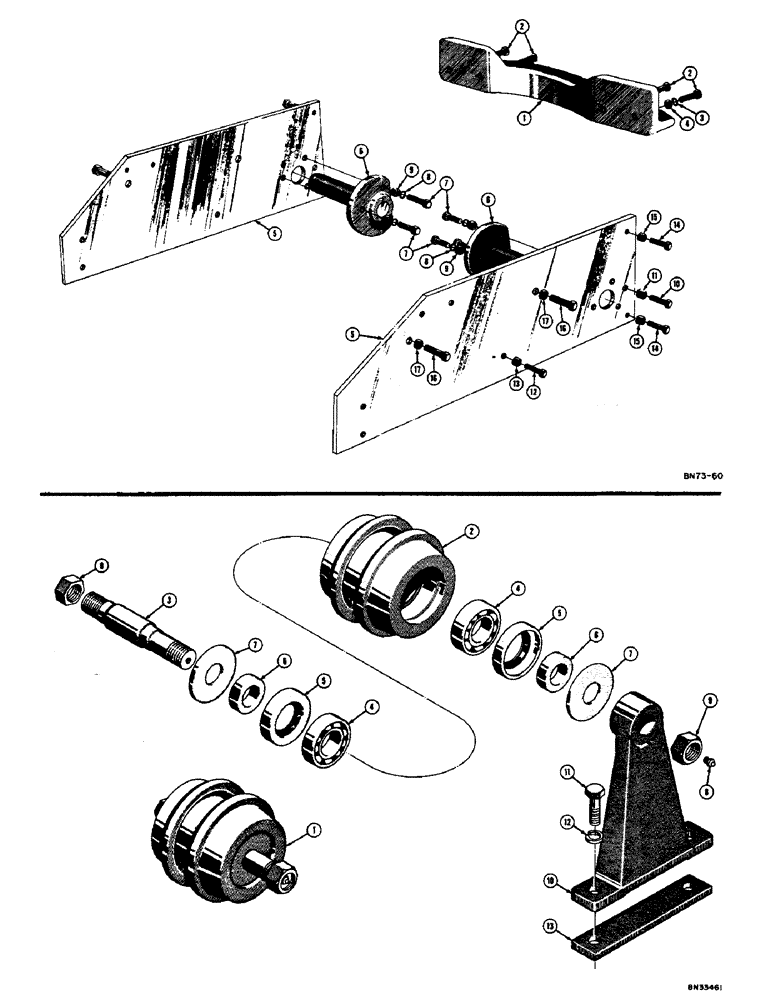 Схема запчастей Case 310C - (060) - SIDE PLATE, PIVOT BAR, AND DRAWBAR GUIDE (04) - UNDERCARRIAGE