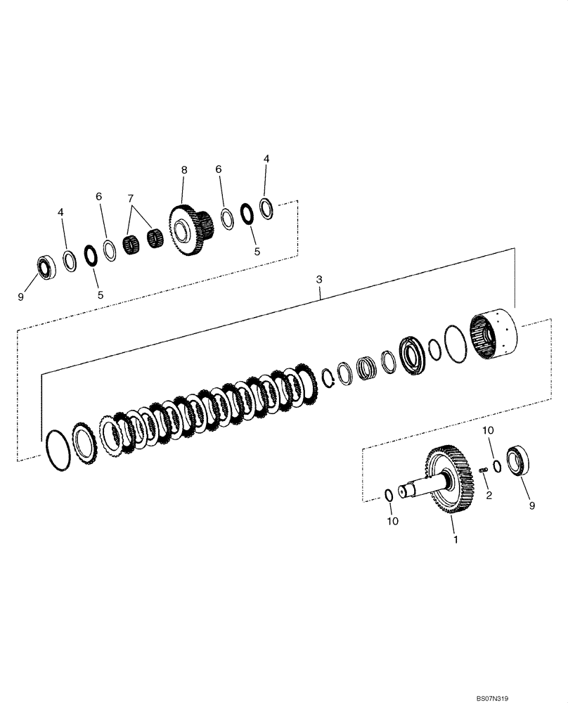 Схема запчастей Case 521E - (06-10) - TRANSMISSION - CLUTCH ASSY, THIRD (06) - POWER TRAIN