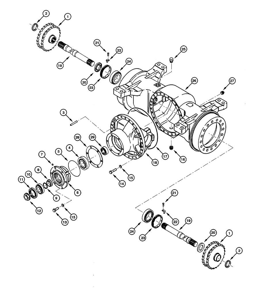 Схема запчастей Case 885 - (06.25[00]) - REAR AXLE CLARK - CENTER HOUSING (06) - POWER TRAIN