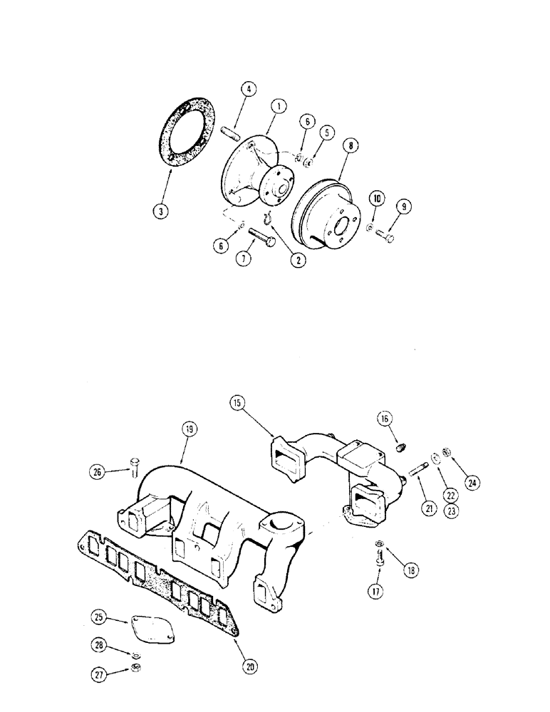 Схема запчастей Case 310G - (006) - WATER PUMP, (148B) SPARK IGNITION ENGINE (01) - ENGINE