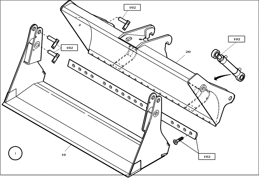 Схема запчастей Case 21D - (64.013[2989521000]) - CLAMSHELL 650L-1890MM (82) - FRONT LOADER & BUCKET