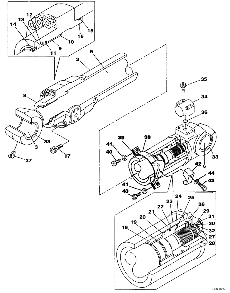 Схема запчастей Case CX240 - (08-48A) - CYLINDER ASSY, ARM - MODELS WITH LOAD HOLD (08) - HYDRAULICS