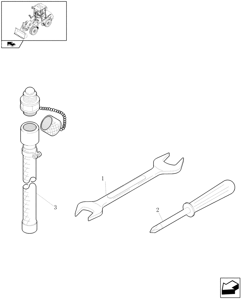 Схема запчастей Case 321E - (1.99.0) - TOOL KIT (10) - OPERATORS PLATFORM