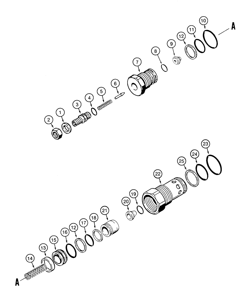 Схема запчастей Case 821C - (08-30) - VALVE ASSY RELIEF, MAIN (08) - HYDRAULICS