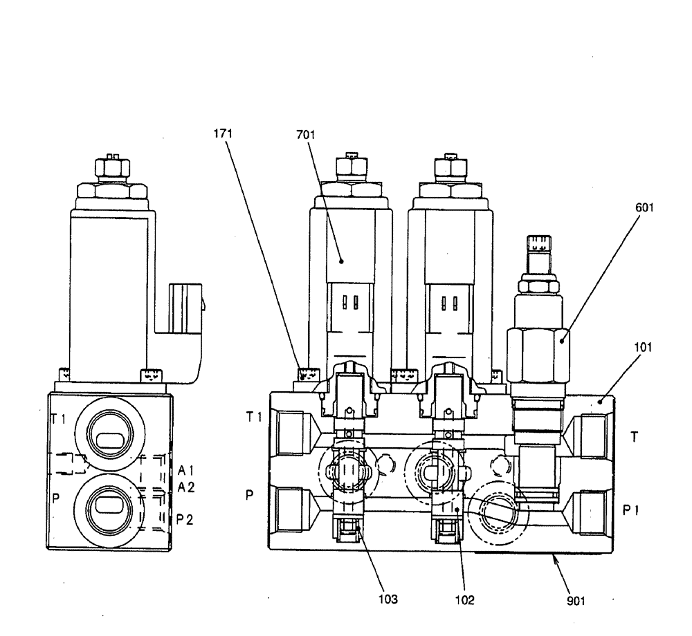 Схема запчастей Case CX50B - (08-044) - VALVE ASSEMBLY, SOLENOID ELECTRICAL AND HYDRAULIC COMPONENTS